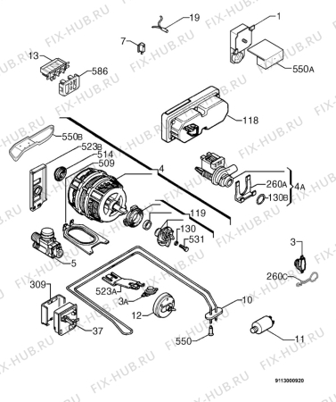 Взрыв-схема посудомоечной машины Privileg 099226_1031 - Схема узла Electrical equipment 268